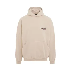 Political Campaign Oversized Hoodie in Light Beige