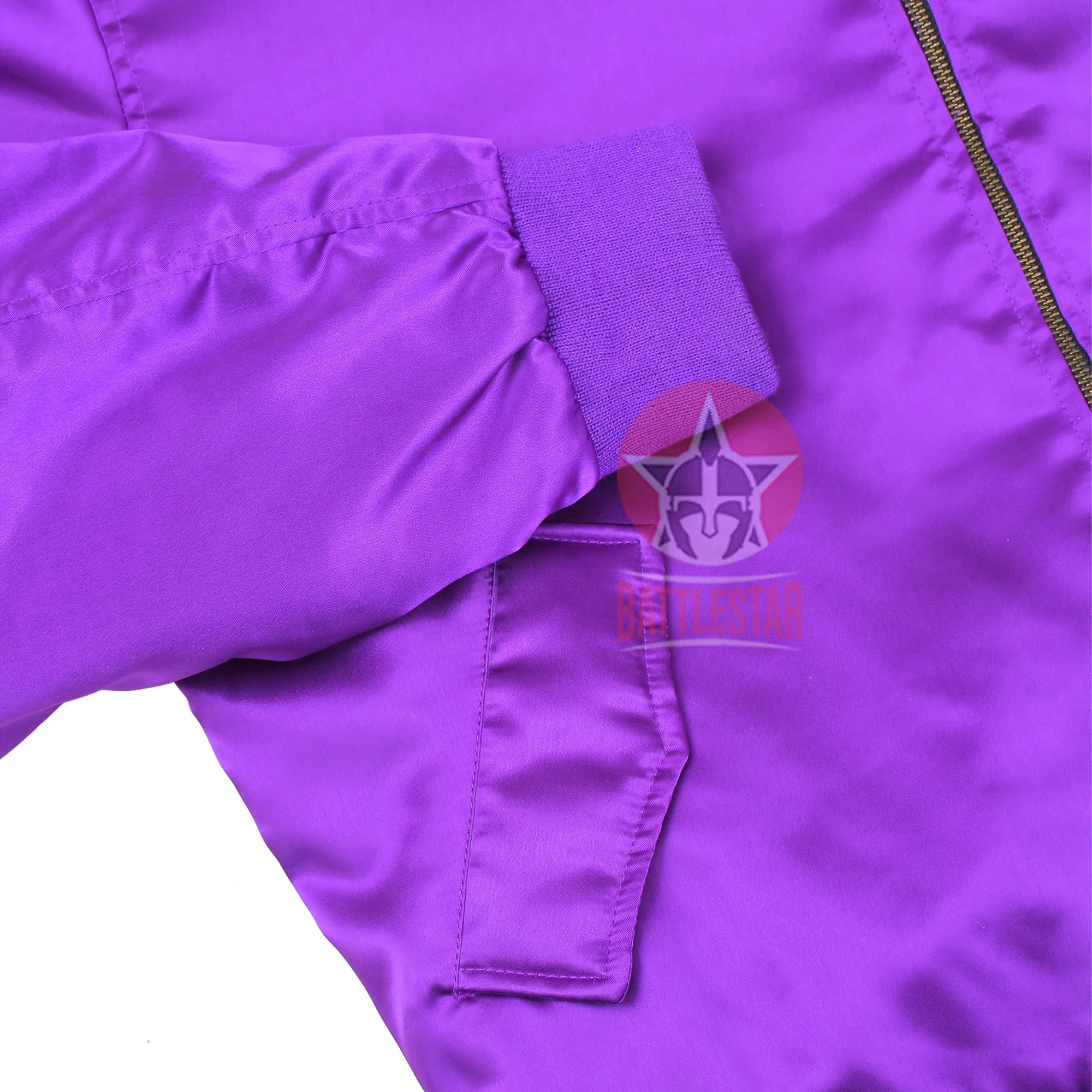 Purple MA-1 Satin Varsity Baseball Jacket