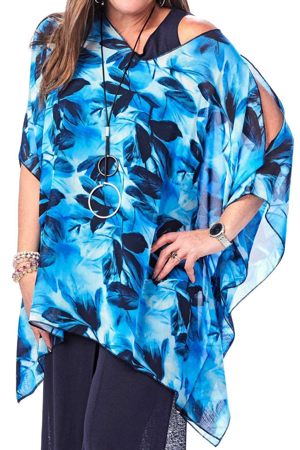 Rapz V-Neck Caftan Short 4232 Blue Black