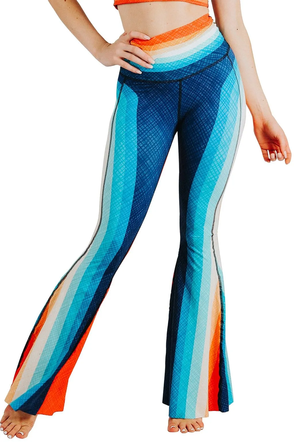 Retro Rainbow Printed Bell Bottoms