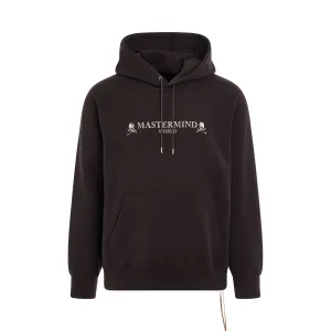 Rubbed Logo Hoodie in Dark Brown