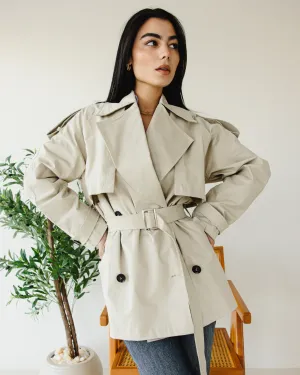 SHORT TRENCH COAT BEIGE