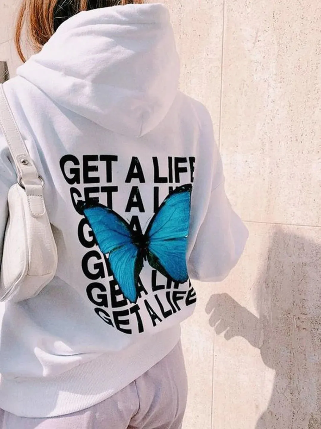 SXV  'Get a life’ Printed Cool Aesthetic Sweatshirt Hoodie