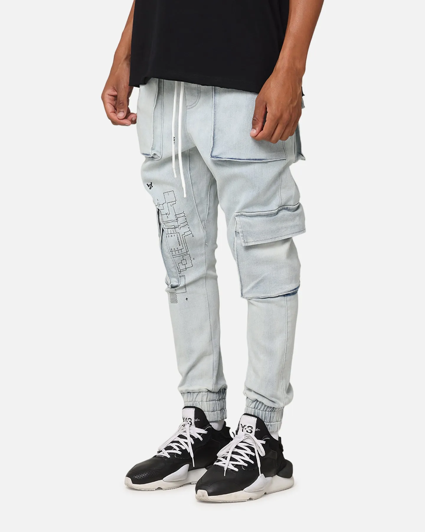 The Anti Order Blueprint Denim Joggers Superwash Blue