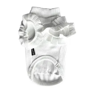 The Essential Turtleneck with Ruffles - White