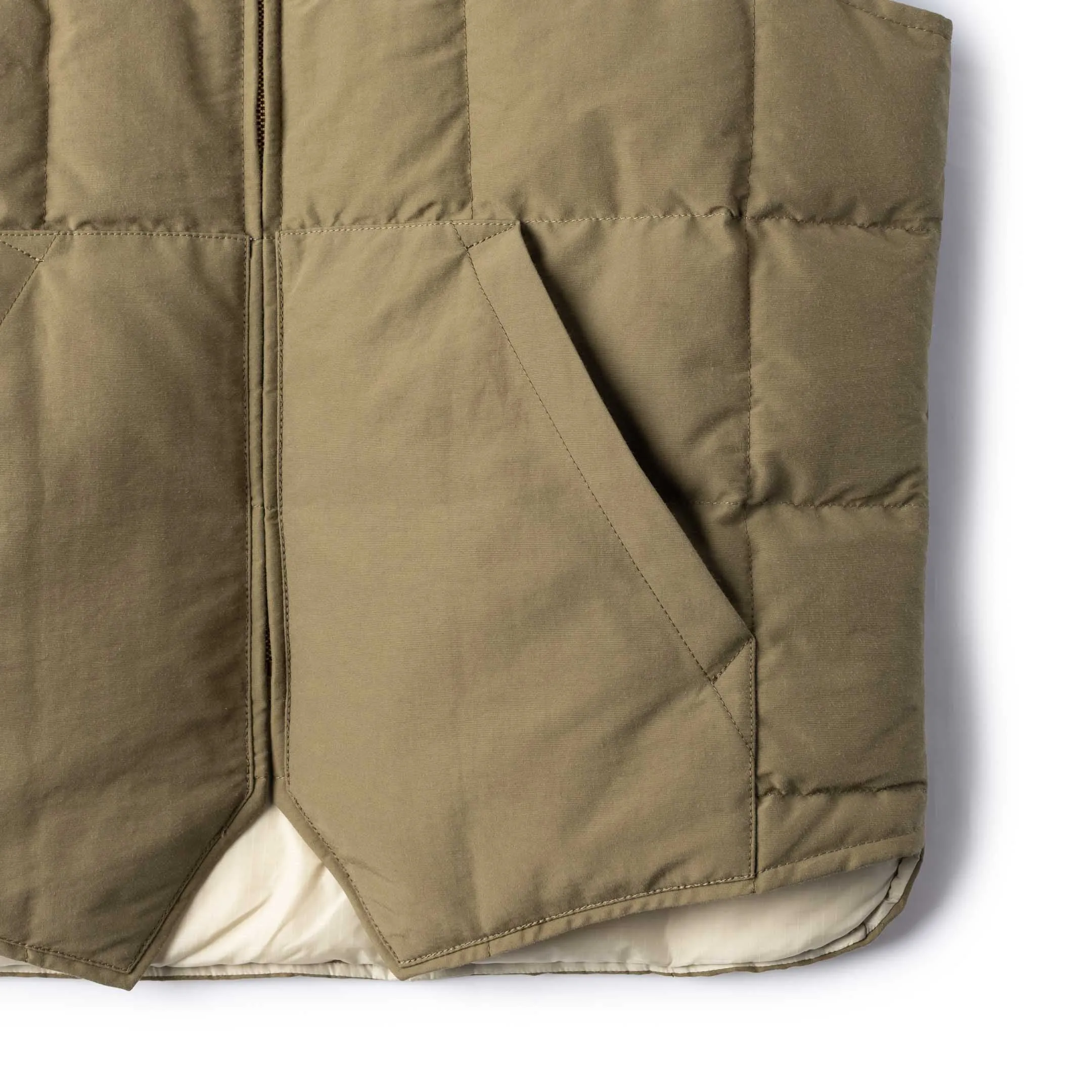 The Real McCoy's Cotton/Nylon Down Vest Olive