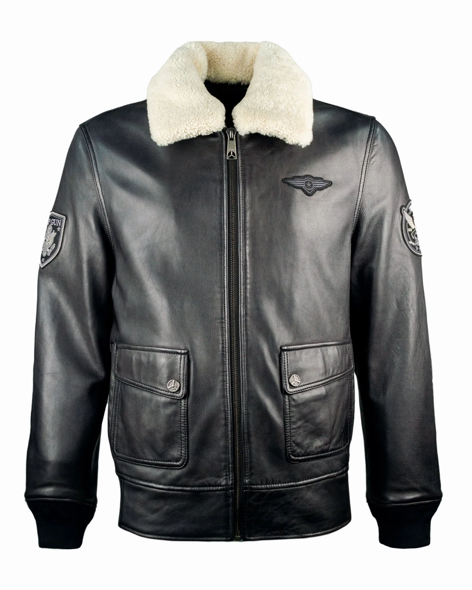 TOP GUN® AVIATOR LUXURY LEATHER BOMBER