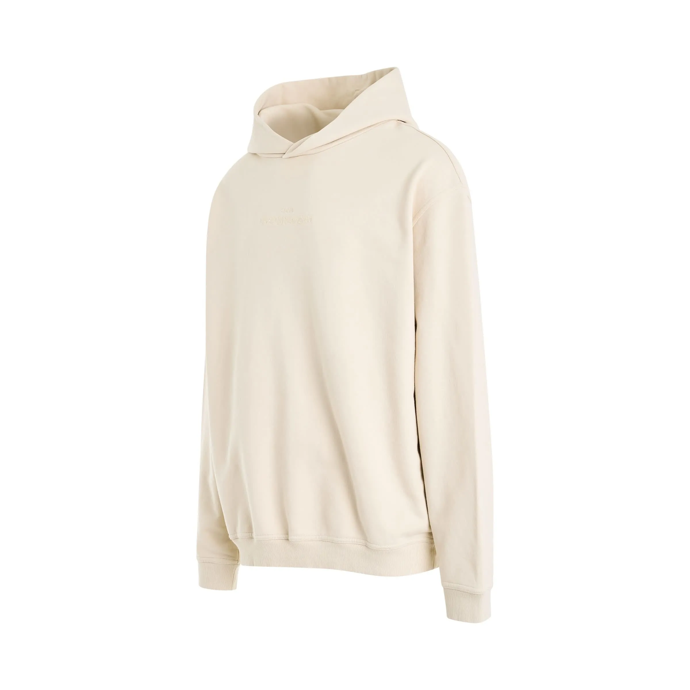 Upside Down Logo Hoodie in Beige