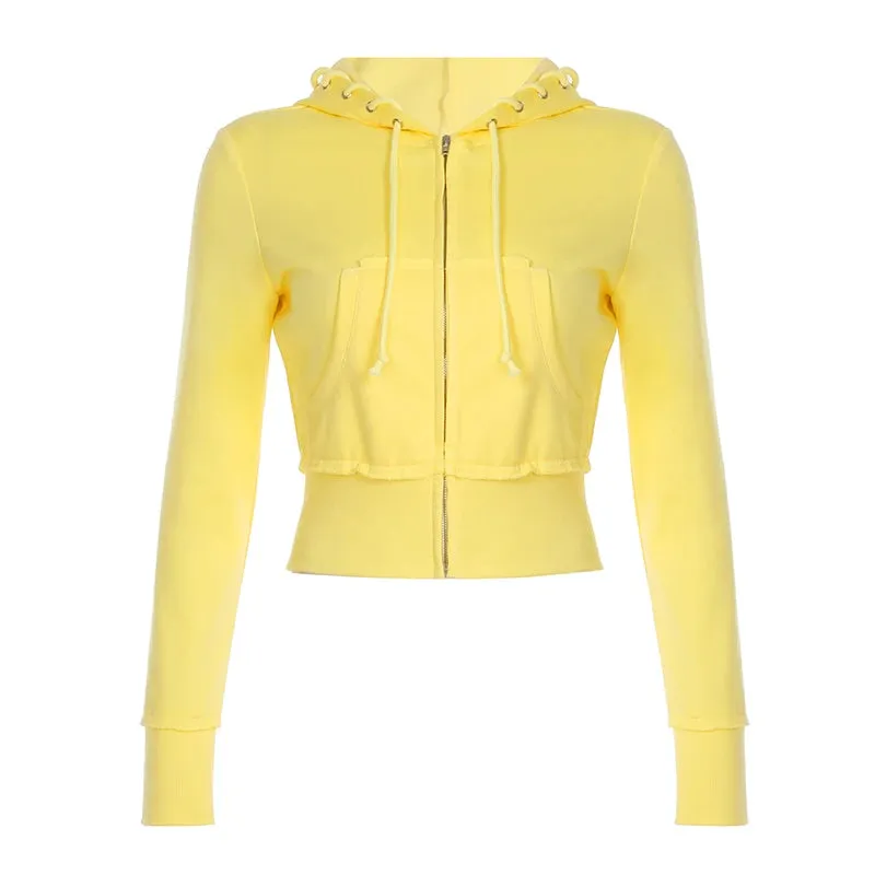 Women's Drawstring Hooded Hoodie & Pants Set - Solid Zipper Two-Piece Outfit for Autumn & Winter